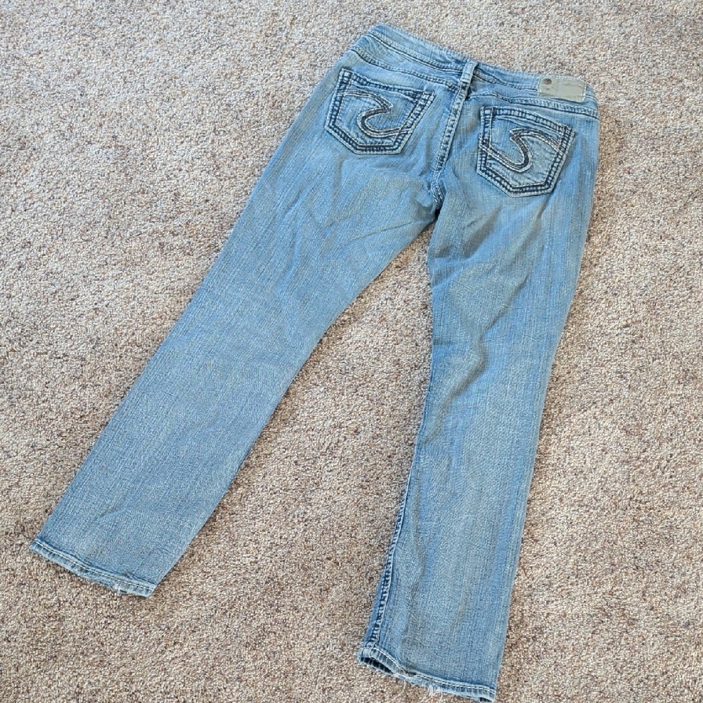 Silver Jeans Light Blue Straight Leg Women's Jeans - Picture 4 of 5